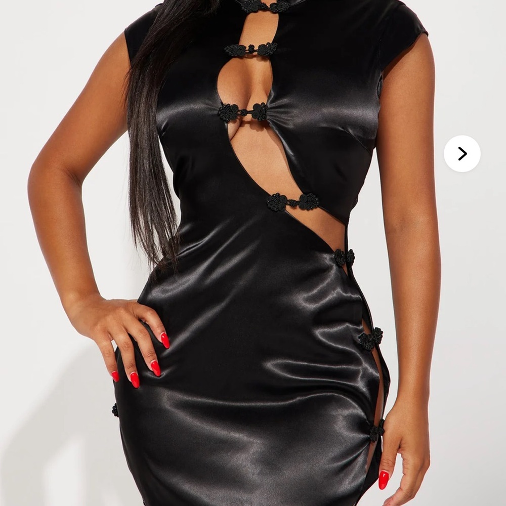 Elegant Black Cut-Out Dress